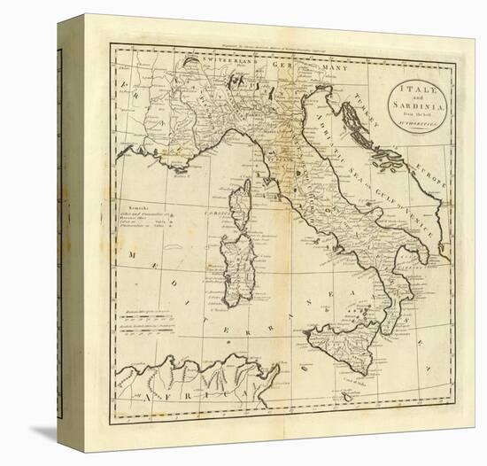 Italy and Sardinia, c.1796-Mathew Carey-Stretched Canvas