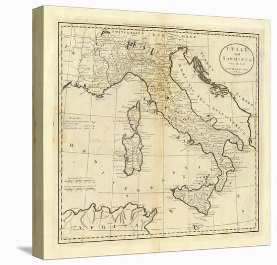 Italy and Sardinia, c.1796-Mathew Carey-Stretched Canvas