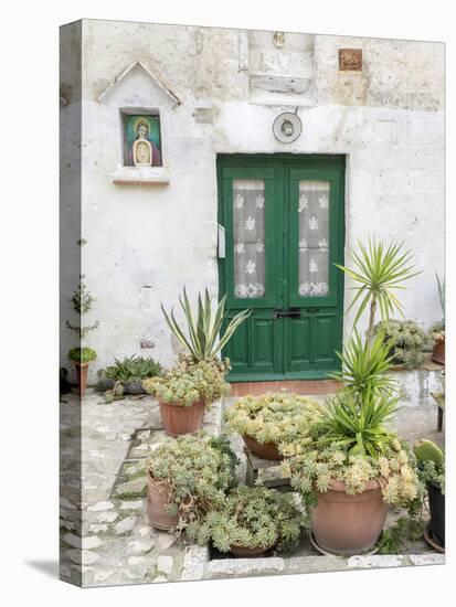 Italy, Basilicata, Matera. Plants adorn the outside walls of the Sassi houses.-Julie Eggers-Premier Image Canvas