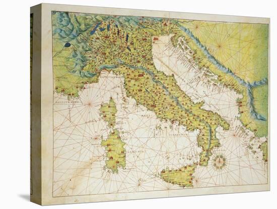 Italy, from Atlas of the World in Thirty-Three Maps, 1553-Battista Agnese-Premier Image Canvas