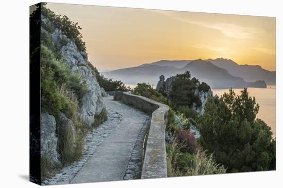 Italy, Isle of Capri, sunrise over the Sorrento Peninsula-Rob Tilley-Premier Image Canvas