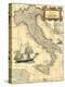 Italy Map-Vision Studio-Stretched Canvas