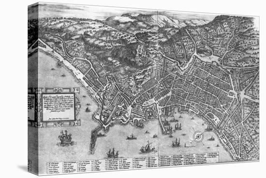 Italy, Naples, Map by Stephan Du Perac Drawing by Antonio Lafreri-null-Premier Image Canvas