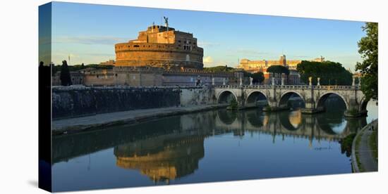Italy, Rome, Castel Sant'Angelo Reflecting in the Tiber River-Michele Molinari-Premier Image Canvas