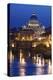 Italy, Rome, St. Peters Basilica, Tiber River night scene.-Jaynes Gallery-Premier Image Canvas