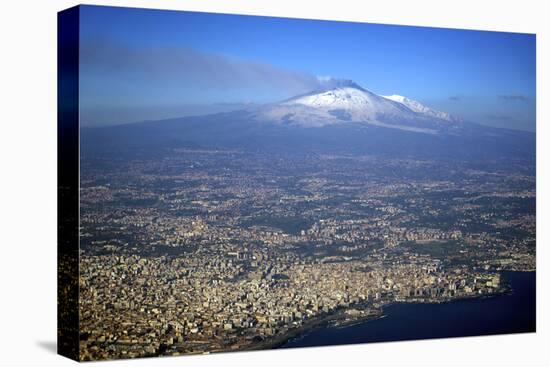 Italy, Sicily, Aerial View of Mount Etna. City of Catania in the Foreground-Michele Molinari-Premier Image Canvas