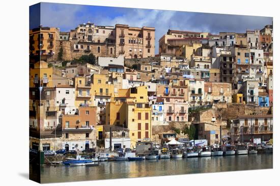 Italy, Sicily, Sciacca. the Port with the Houses in the Historic Centre.-Ken Scicluna-Premier Image Canvas