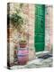 Italy, Tuscany, Monticchiello. Bright Green Door-Julie Eggers-Premier Image Canvas