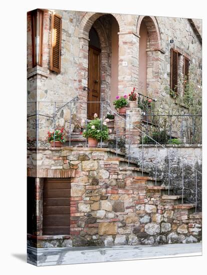 Italy, Tuscany, Monticchiello. House on a Lane in a Medieval Village-Julie Eggers-Premier Image Canvas