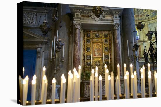 Italy, Tuscany, Pisa, Piazza Dei Miracoli. Inside the Duomo, Electric Candles and Painting-Michele Molinari-Premier Image Canvas