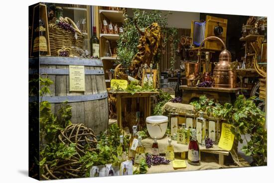 Italy, Veneto, Lake Garda, Malcesine, Old Town, Olive Oil Shop, Shop-Window-Udo Siebig-Premier Image Canvas