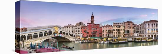 Italy, Veneto, Venice. Rialto Bridge at Dusk, High Angle View-Matteo Colombo-Premier Image Canvas