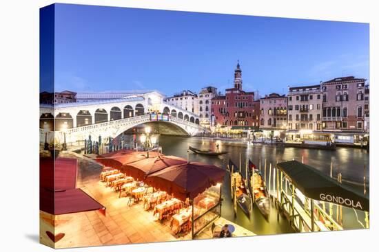 Italy, Veneto, Venice. Rialto Bridge at Dusk, High Angle View-Matteo Colombo-Premier Image Canvas