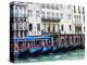 Italy, Venice, Buildings along the Grand Canal with Gondolas parked-Terry Eggers-Premier Image Canvas