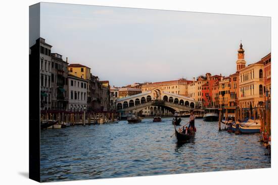 Italy, Venice, Grand Canal with View of Rialto Bridge.-Terry Eggers-Premier Image Canvas