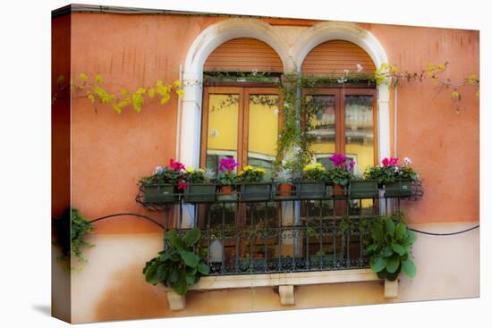 Italy, Venice, Window Boxes with Flowers.-Terry Eggers-Premier Image Canvas