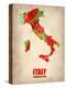 Italy Watercolor Map-NaxArt-Stretched Canvas