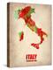 Italy Watercolor Map-NaxArt-Stretched Canvas