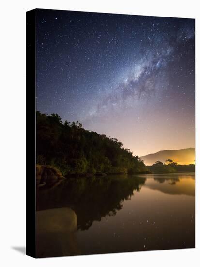 Itamambuca beach, Ubatuba, Brazil at night with the milkyway visible.-Alex Saberi-Premier Image Canvas