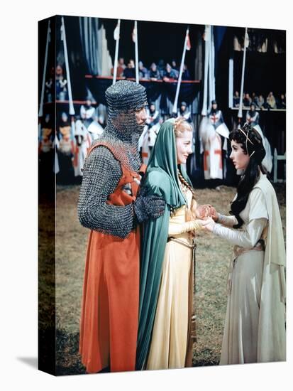 Ivanhoe by Richard THorpe with Robert Taylor, Joan Fontaine and Elizabeth Taylor, 1952 (photo)-null-Stretched Canvas