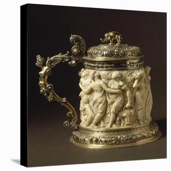 Ivory and Gilded Bronze Tankard Showing Bacchanalia Scene, Circa 1600-1650-Peter Szumowski-Premier Image Canvas