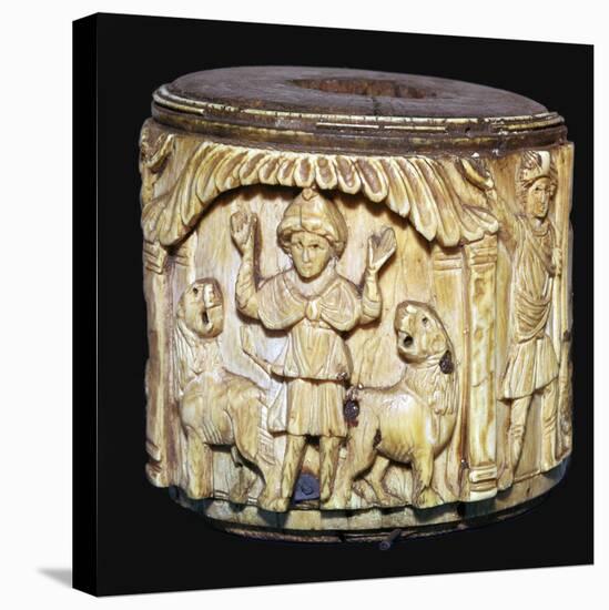 Ivory box showing Daniel in the lions den, 6th century-Unknown-Premier Image Canvas