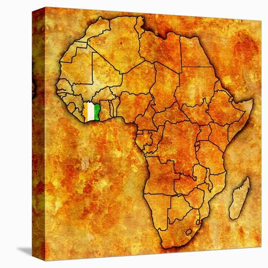 Ivory Coast on Actual Map of Africa-michal812-Stretched Canvas