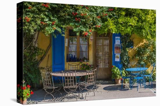 Ivy Surrounded House Front Door with Table and Chairs in Provence, France-Stefano Politi Markovina-Premier Image Canvas