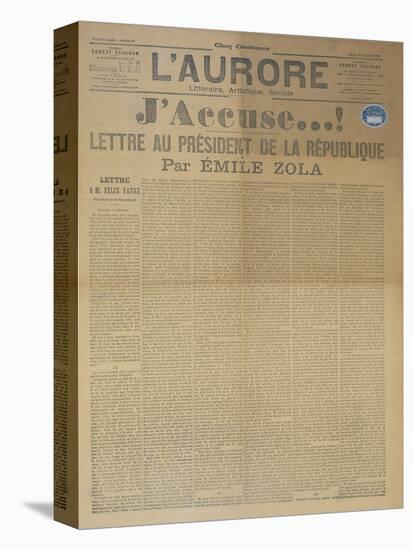J'Accuse Letter by Emile Zola, Published in L'Aurore, 13th January 1898-null-Premier Image Canvas