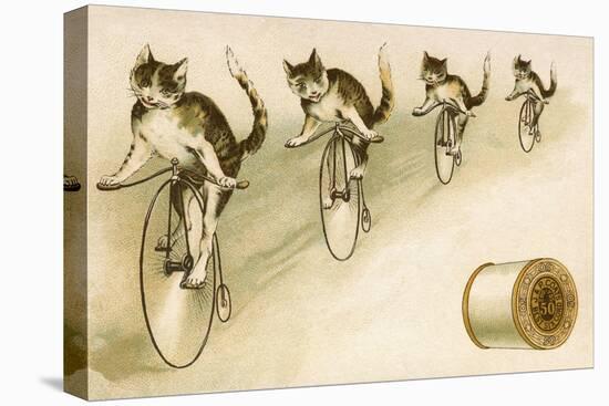 J&P Coats Trade Card with Cats Bicycling-null-Premier Image Canvas