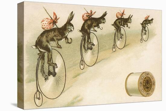 J&P Coats Trade Card with Rabbits Bicycling-null-Premier Image Canvas