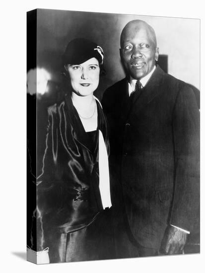 Jack Johnson, One-Time Heavyweight Champion, with His 4th Wife, Oct. 7, 1931-null-Stretched Canvas