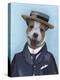 Jack Russell in Boater-Fab Funky-Stretched Canvas