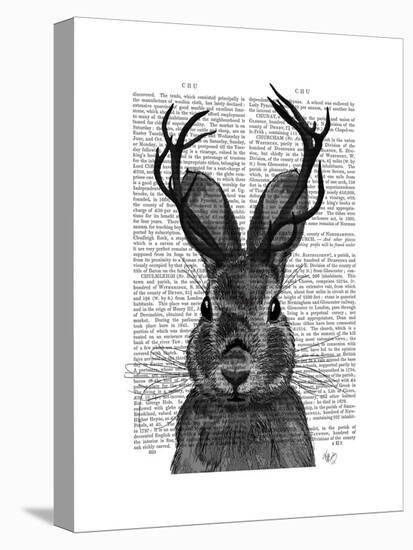 Jackalope with Grey Antlers-Fab Funky-Stretched Canvas