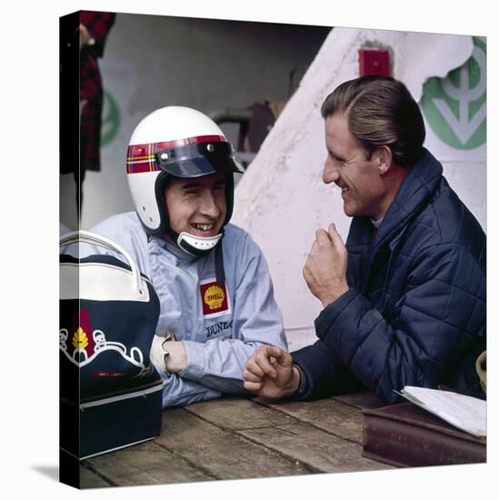 Jackie Stewart and Graham Hill Chatting, Monaco Grand Prix, Monte Carlo, 1966-null-Premier Image Canvas