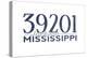 Jackson, Mississippi - 39201 Zip Code (Blue)-Lantern Press-Stretched Canvas