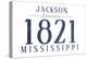 Jackson, Mississippi - Established Date (Blue)-Lantern Press-Stretched Canvas