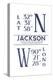 Jackson, Mississippi - Latitude and Longitude (Blue)-Lantern Press-Stretched Canvas