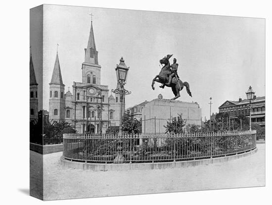 Jackson Square, New Orleans, C.1890 (B/W Photo)-American Photographer-Premier Image Canvas