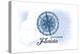 Jacksonville, Florida - Compass - Blue - Coastal Icon-Lantern Press-Stretched Canvas