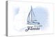 Jacksonville, Florida - Sailboat - Blue - Coastal Icon-Lantern Press-Stretched Canvas