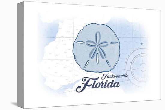 Jacksonville, Florida - Sand Dollar - Blue - Coastal Icon-Lantern Press-Stretched Canvas