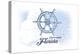 Jacksonville, Florida - Ship Wheel - Blue - Coastal Icon-Lantern Press-Stretched Canvas