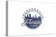 Jacksonville, Florida - Skyline Seal (Blue)-Lantern Press-Stretched Canvas