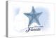 Jacksonville, Florida - Starfish - Blue - Coastal Icon-Lantern Press-Stretched Canvas