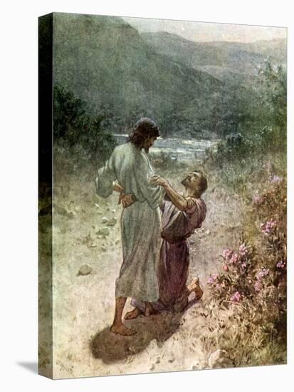Jacob and the angel at Peniel - Bible-William Brassey Hole-Premier Image Canvas