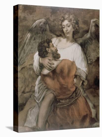 Jacob Wrestles with an Angel-Rembrandt van Rijn-Premier Image Canvas