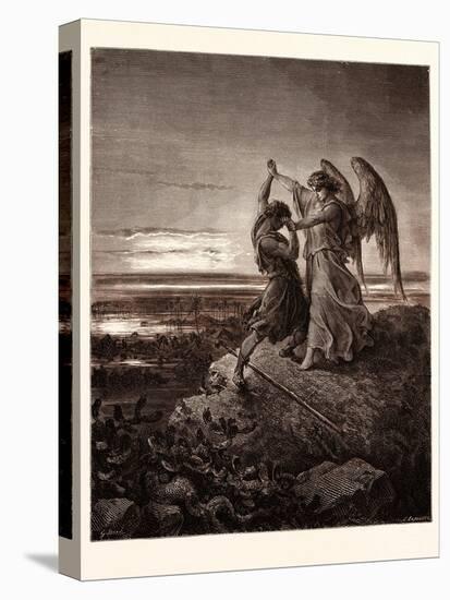 Jacob Wrestling with the Angel-Gustave Dore-Premier Image Canvas
