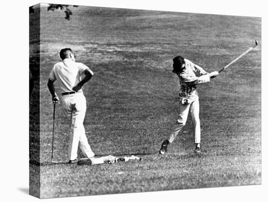 Jacqueline Kennedy Taking Lesson from Golf Pro Henry Lidner at Newport Country Club, Sept 13, 1962-null-Stretched Canvas