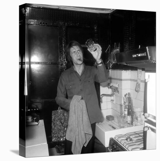 Jacques Dutronc Washing a Glass and Smoking a Cigar in 1972-Marcel Roldes-Premier Image Canvas